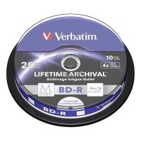 Verbatim BD-R 25GB, pro archivaci dat, cake box, 43825, 4X, 10-pack