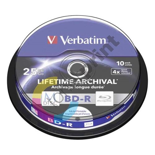 Verbatim BD-R 25GB, pro archivaci dat, cake box, 43825, 4X, 10-pack 1