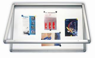 Venkovní magnetická vitrína 70 × 53 cm – voděodolná vitrína s horizontálním otevíráním