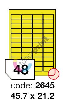 Samolepící etikety Rayfilm Office 45,7x21,2 mm 300 archů, fluo žlutá, R0131.2645D 1