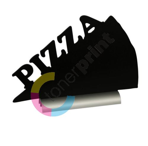 Stolní popisovací tabule Securit Pizza, s popisovačem, hliníkový stojánek 1