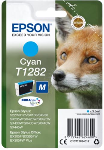 Inkoustová cartridge Epson T1282, C13T12824010, cyan, 3,5 ml, originál