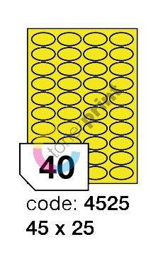 Samolepící etikety Rayfilm Office 45x25 mm 300 archů, matně žlutá, R0121.4525D 1