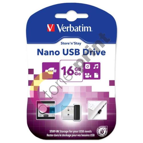 Verbatim Nano Store n Stay 16GB, USB flash disk 2.0, 97464, černá 1