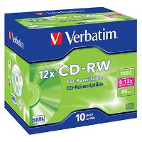Verbatim CD-RW SERL 700 MB 8–12×, 80 min, Scratch Resistant, 10 ks – 43148