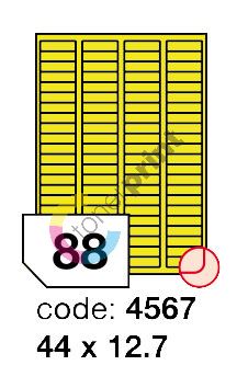 Samolepící etikety Rayfilm Office 44x12,7 mm 300 archů, fluo žlutá, R0131.4567D 1