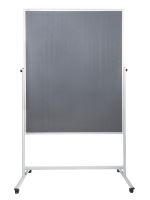 Moderační textilní tabule ARTA šedá 150 × 120 cm – oboustranná mobilní prezentační tabule