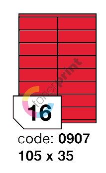 Samolepící etikety Rayfilm Office 105x35 mm 300 archů, fluo červená, R0132.0907D 1