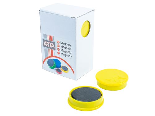 Magnety Arta průměr 30mm, žluté, 10ks