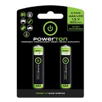 Nabíjecí baterie Powerton AAA / HR03 / Micro, NiMH 1,2 V, 900 mAh, mikrotužkové, 2 ks