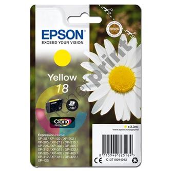 Epson originální ink C13T18044012, T180440, yellow, 3,3ml, Epson Expression Home XP-102, XP-402, XP-405, XP-302