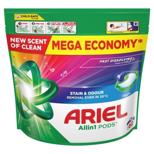 Ariel All-in-1 PODS Color kapsle na barevné prádlo – 60 praní