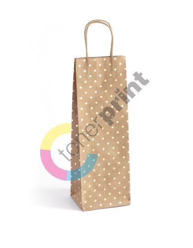 Papírová taška Kraft na víno 35x10x12cm, 5ks
