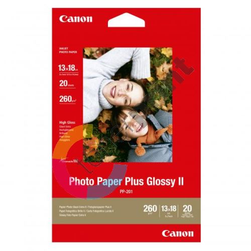 Canon Photo Paper Plus Glossy, foto papír, lesklý+, bílý, 13x18cm, 275g,20ks,PP-201 1