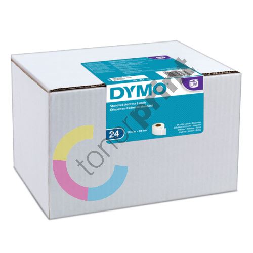 Papírové štítky Dymo 89mm x 28mm, adresní, bílé, S0722360, 24 x 130 ks 2
