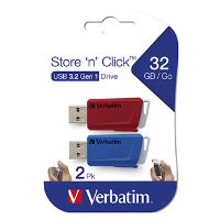 USB flash disky Verbatim Store 'n' Click 2× 32 GB, USB 3.2 Gen 1, 80 MB/s