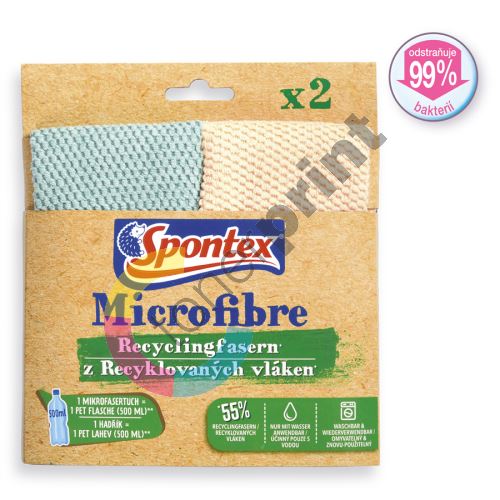 Spontex Mikroutěrka z recyklovaných vláken 2ks 30 x 30 cm 2 kusy