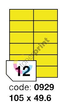 Samolepící etikety Rayfilm Office 105x49,6 mm 300 archů, fluo žlutá, R0131.0929D 1
