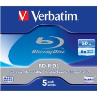 Verbatim 50GB BD-R DL, jewel, 43748, 6x, 5-pack