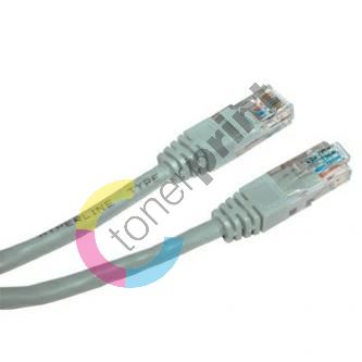 UTP cat5e patchcord, RJ45/RJ45, 7 m, nestíněný, křížený šedý, k propojení 2 PC