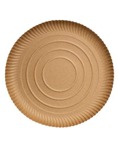 Talíř 34 x 2 cm KRAFT (50 ks) s tukovou bariérou, FSC Mix