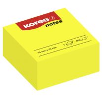 Bloček Kores Cubo samolepící 75x75mm 400 listů žlutý 1 (1)
