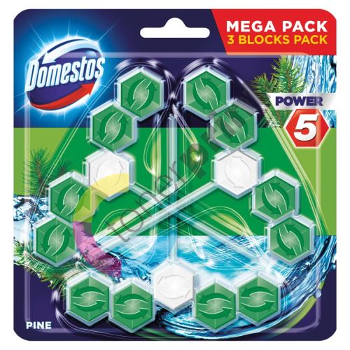 Domestos Power 5 Pine Wc tuhý blok 3 x 55 g