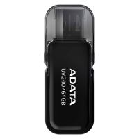 USB flash disk ADATA UV240 64 GB, USB 2.0, otočný kryt, černý