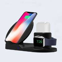 3v1 bezdrátová Qi nabíječka N30 pro telefon, Apple Watch a AirPods, 15 W, černá (2)