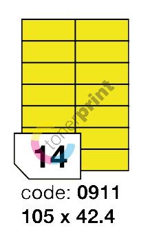 Samolepící etikety Rayfilm Office 105x42,4 mm 100 archů,fluo žlutá, R0131.0911A 1