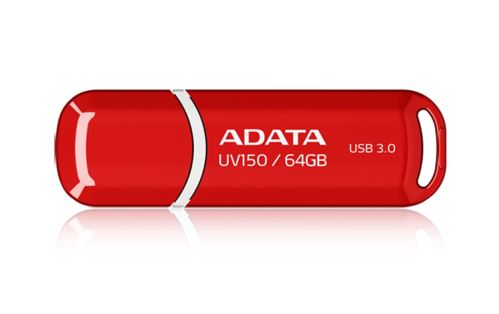 USB flash disk ADATA UV150 64 GB, USB 3.2 Gen 1, 100 MB/s, červený