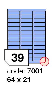 Samolepící etikety Rayfilm Office 64x21 mm 300 archů, matně modrá, R0123.7001D 1