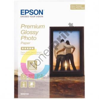 Epson Premium Glossy Photo Paper, foto papír, lesklý, bílý, Stylus Color, Photo, Pro, 13x18cm, 5x7", 255 g/m2, 30 ks, C13S042154,