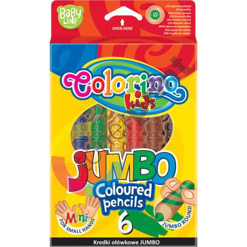 Colorino Jumbo pastelky kulaté, s ořezávátkem, 6 barev 2