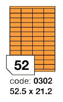 Samolepící etikety Rayfilm Office 52,5x21,2 mm 300 archů, fluo oranžová, R0133.0302D