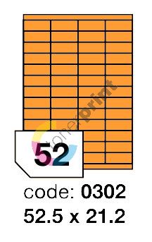 Samolepící etikety Rayfilm Office 52,5x21,2 mm 300 archů, fluo oranžová, R0133.0302D 1