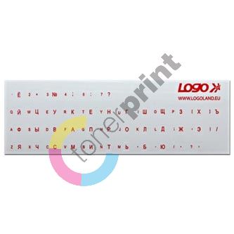 Přelepky Logo na klávesnice, červené, azbuka, cena za 1 ks
