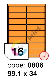 Samolepící etikety Rayfilm Office 99,1x34 mm 300 archů, fluo oranžová, R0133.0806D 1