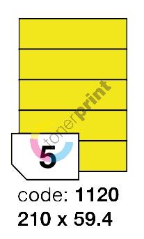 Samolepící etikety Rayfilm Office 210x59,4 mm 300 archů, matně žlutá, R0121.1120D 1