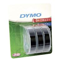 Páska Dymo 9mm x 3m černý podklad, 3D, 1 blistr/3 ks, S0847730