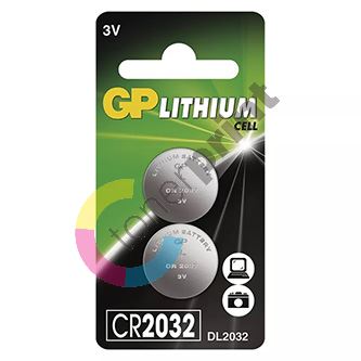 Baterie lithiová, CR2032, 3V, GP, blistr, 2-pack