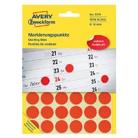 Etikety na ruční popis kolečko průměr 18 mm - červené - 3374 (5)
