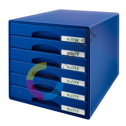 Zásuvkový box Leitz Plus, modrý, 6 zásuvek 1