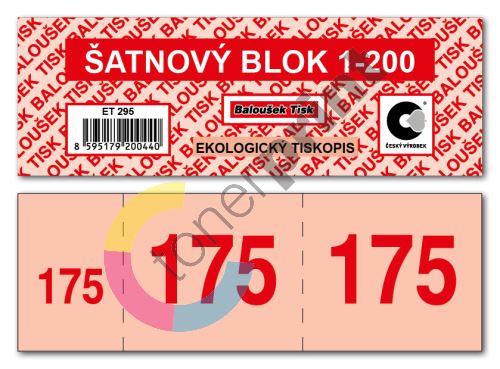 Šatnový blok ET295, 1-200 čísel