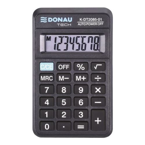 Donau Tech Kapesní kalkulačka 8místná černá 114 x 69 x 18 mm
