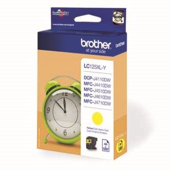 Inkoustová cartridge Brother LC-125XLY, MFC-J4510DW, Yellow, 1200 stran, originál