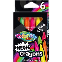 Colorino Neon voskovky, extra měkké, trojhranné, 6 barev