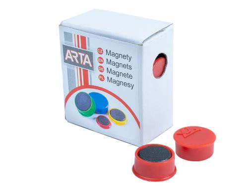 Magnety Arta průměr 16mm, červené, 10ks
