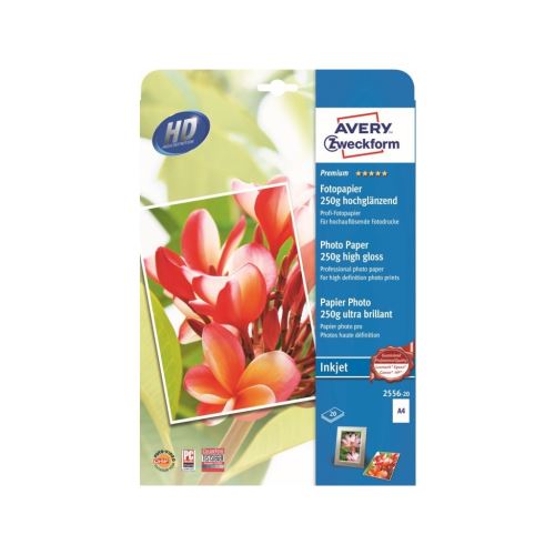 Fotopapír AVERY A4 250g 20 listů vysoce lesklý - 2556 1