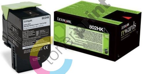 Toner Lexmark 80C2HKE, return, black, 802HK, originál 1